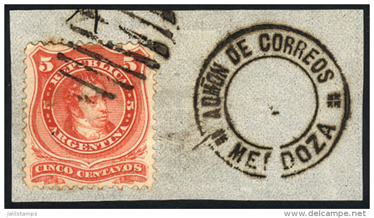 GJ.37, On Fragment With Very Well Applied Cancels: Mute "oval Of 9 Bars" + Double Circle Datestamp Without Date,... - Sonstige & Ohne Zuordnung