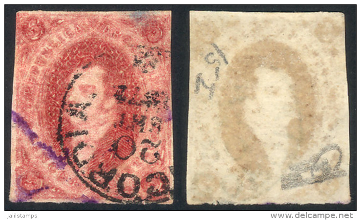 GJ.34e, 8th Printing, Oily Impression, Ivory Head, With Datestamp Of CONCORDIA And Violet Marking Possibly Of Some... - Oblitérés