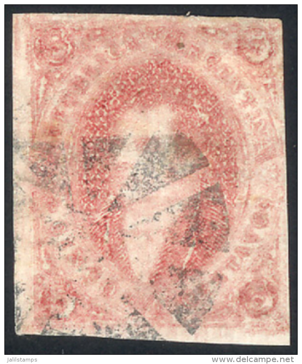 GJ.34, 8th Printing, In A Rare LIGHT ROSE Color, Mute Circle Of Wedges Cancel, VF! - Oblitérés