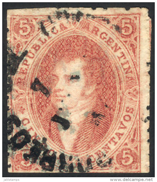 GJ.28, 6th Printing Perforated, With Rimless Datestamp Of CORRIENTES (+100%), VF! - Oblitérés