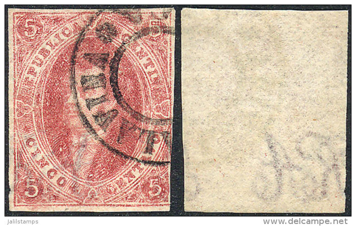 GJ.25, 4th Printing, With The Extremely Rare Double Circle Cancel Of SALAVINA, And The Watermark Is Completely... - Oblitérés