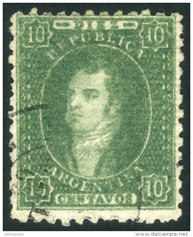 GJ.23f, 10c. Worn Impression, With RIBBED PAPER Variety (very Notable, In Both Directions: "hessian"), Very... - Gebruikt