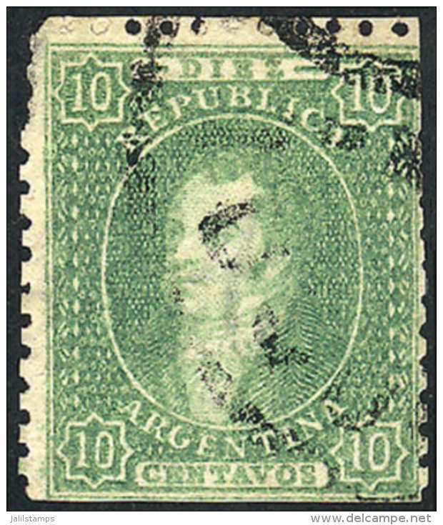 GJ.23, 10c. Worn Impression, With Fan TUCUMÁN Cancel, VF! - Gebruikt