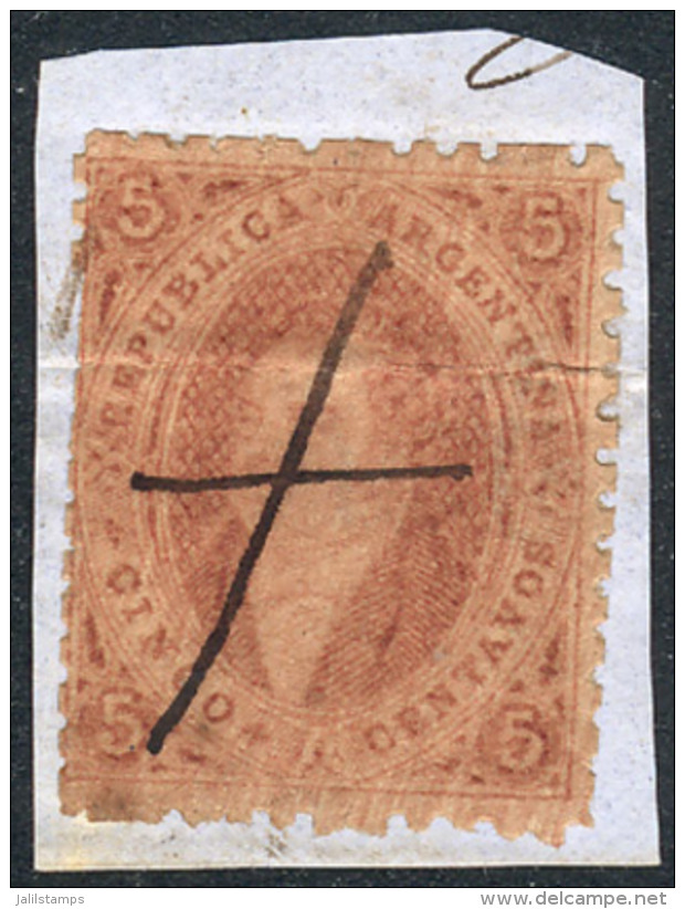 GJ.20d, 3rd Printing With DIRTY PLATE Variety, On Fragment With Typical Pen Cancel Of Concordia, VF! - Gebraucht