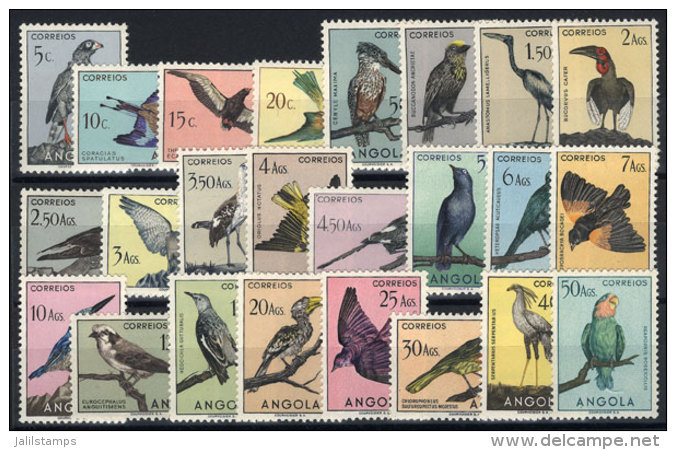 Sc.333/356, 1951 Birds, Complete Set Of 24 Values, MNH, Fresh And Excellent (Sc.348/9 With Hinge Mark, The Rest... - Angola