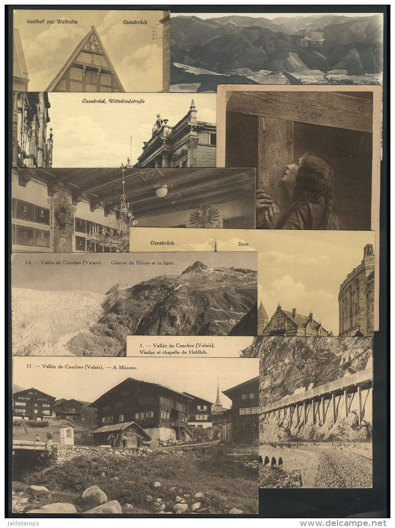 Lot Of 9 Old PCs With Good Views Of OSNABRÜCK, Leuben, Conches Valley Etc., VF Quality - Sonstige & Ohne Zuordnung