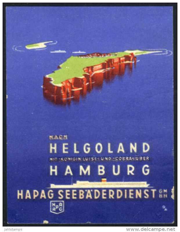 Advertising For HAPAG Ship Line, Hamburg-Heligoland, Minor Defects, Very Nice! - Andere & Zonder Classificatie