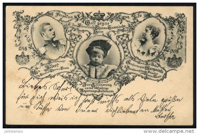 Prince Albert Of Thurn And Taxis, With Archduchess And Little Prince, Royalty, PC Used In AP/1898, Fine Quality - Autres & Non Classés