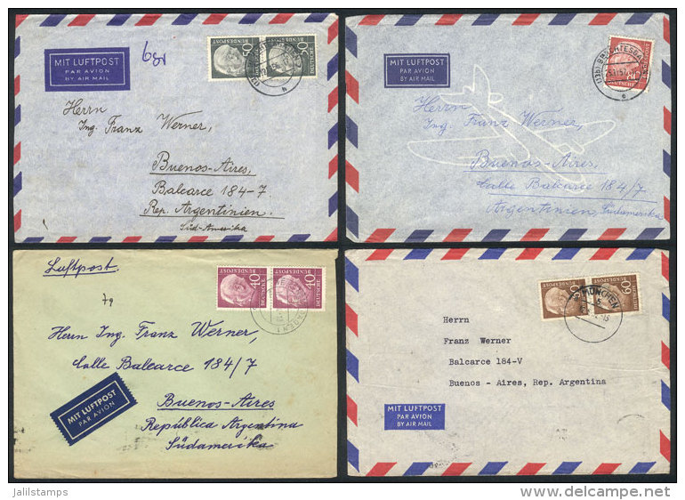 13 Covers Sent To Argentina Between 1954 And 1965 With Varied Postages, General Quality Is Very Ifne, Michel... - Autres & Non Classés