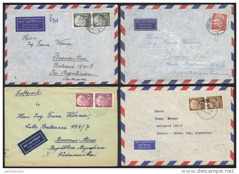 13 Covers Sent To Argentina Between 1954 And 1965 With Varied Postages, General Quality Is Very Ifne, Michel... - Sonstige & Ohne Zuordnung