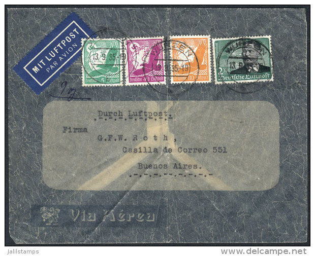 Cover Franked With 3.25Mk, Sent To Argentina On 13/SE/1935, Very Nice! - Autres & Non Classés