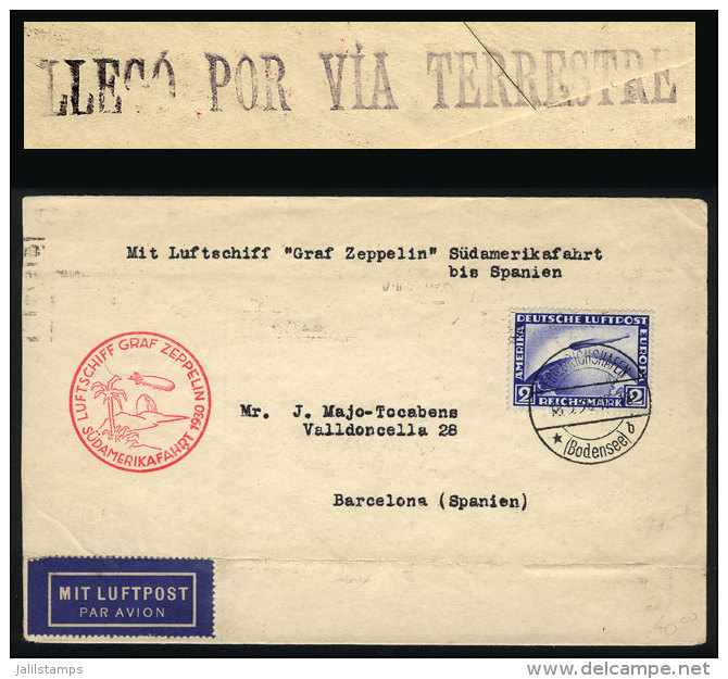 Cover Flown By ZEPPELIN, Sent From Friedrichshafen To Barcelona (Spain) On 18/MAY/1930 Franked With 2Mk. (Sc.C26),... - Autres & Non Classés