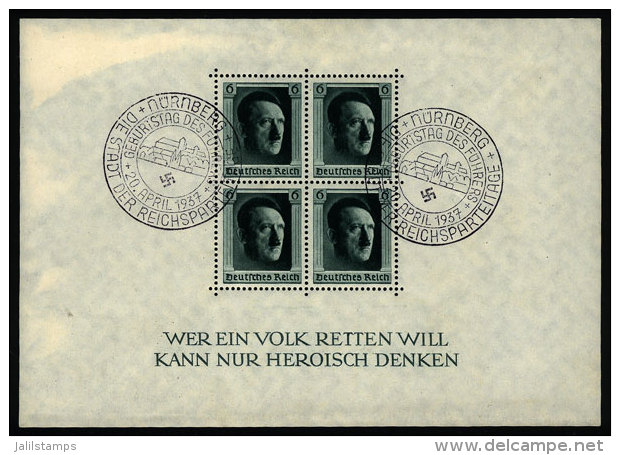 Sc.B102, 1937 Hitler, With Nazi Cancels, VF Quality! - Other & Unclassified