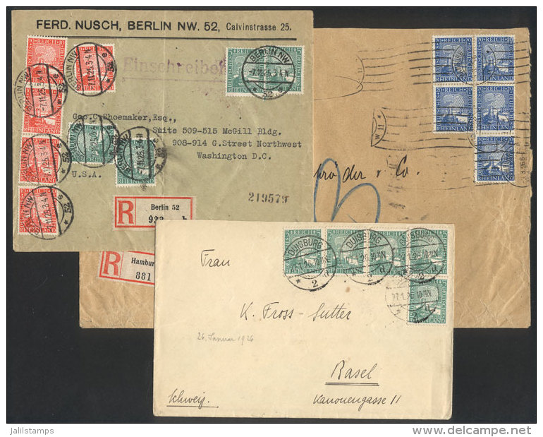 Sc.347/349, 1927 Rhineland Unification 1000 Years, Cmpl. Set Of 3 Values, Several Examples Of Each Value On 3... - Otros & Sin Clasificación