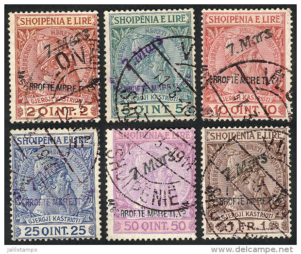 Sc.41/46, 1914 Prince Wilhelm Zu Wied, Complete Set Of 6 Used Values, Very Fine Quality, Catalog Value US$510. - Albanien