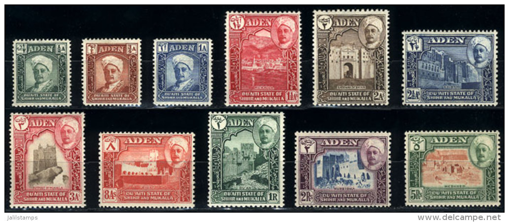 Sc.1/11, 1942 Cmpl. Set Of 11 Mint Values, VF Quality, Catalog Value US$74+ - Aden (1854-1963)