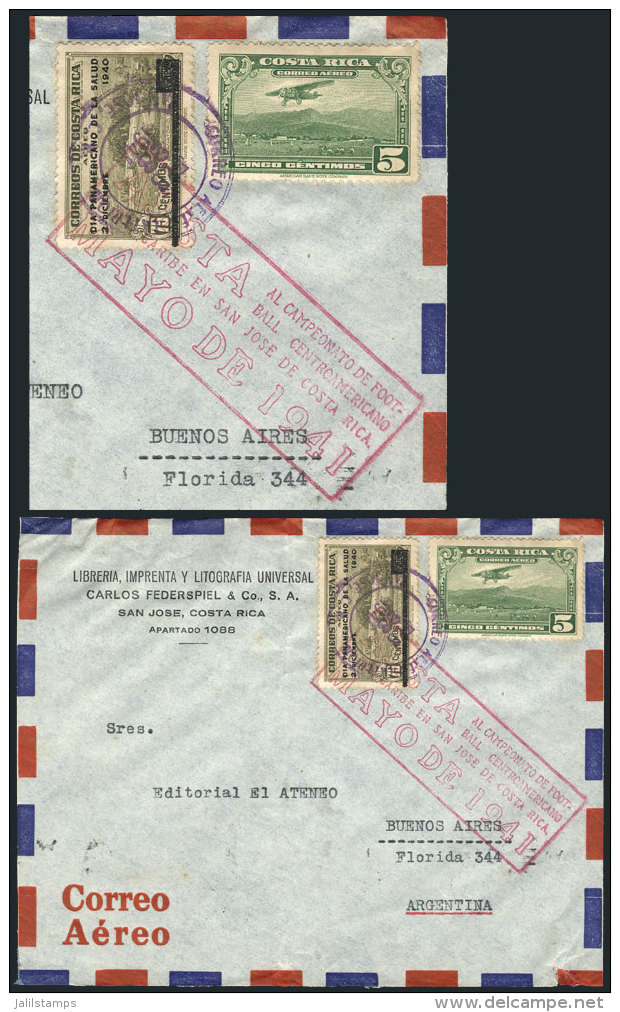 Cover Sent To Argentina On 28/FE/1941 With Advertising Handstamp Applied By The Post: "ASISTA AL CAMPEONATO DE... - Andere & Zonder Classificatie