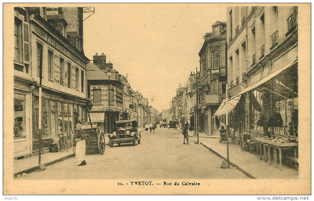 Dép 76 - Voitures - Automobile - Yvetot - Rue Du Calvaire - 2 Scans - état - Yvetot