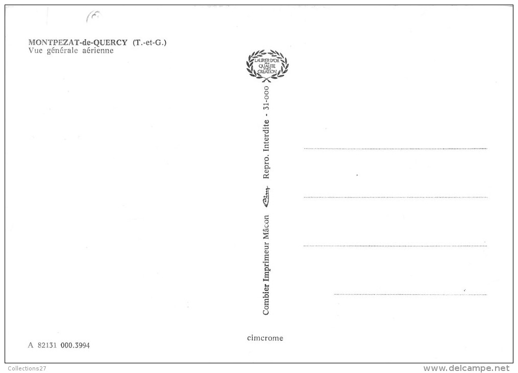 82-MONTPEZAT-DE-QUERCY- VUE GENERALE AERIENNE - Montpezat De Quercy