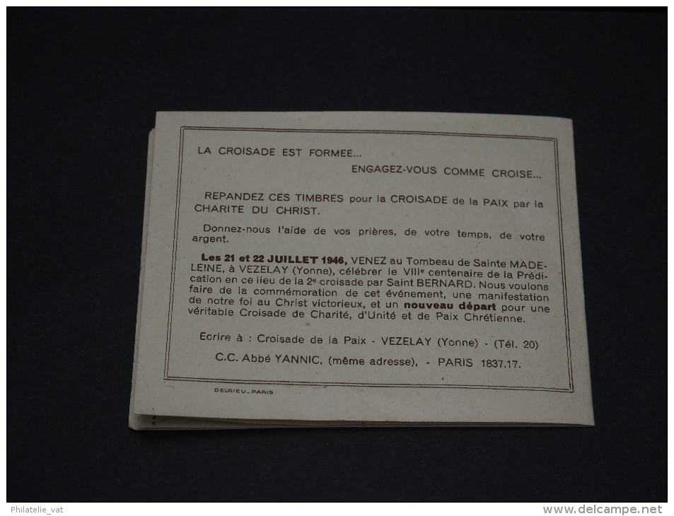 FRANCE - Carnet De La Croisage De La Paix Du Vézelay - Couleur Brun - Luxe - A Voir - P20413 - Blocks Und Markenheftchen