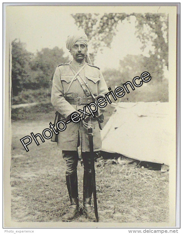 Photo Guerre 14-18 Militaire Cavalier Indien Officier British Cavalry Indian WW1 - Guerre, Militaire