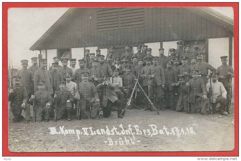 Allemagne - BRÜHL - Carte Photo - Foto - Soldats Allemands - Landsturm - Guerre 14/18 - 3 Scans - Bruehl