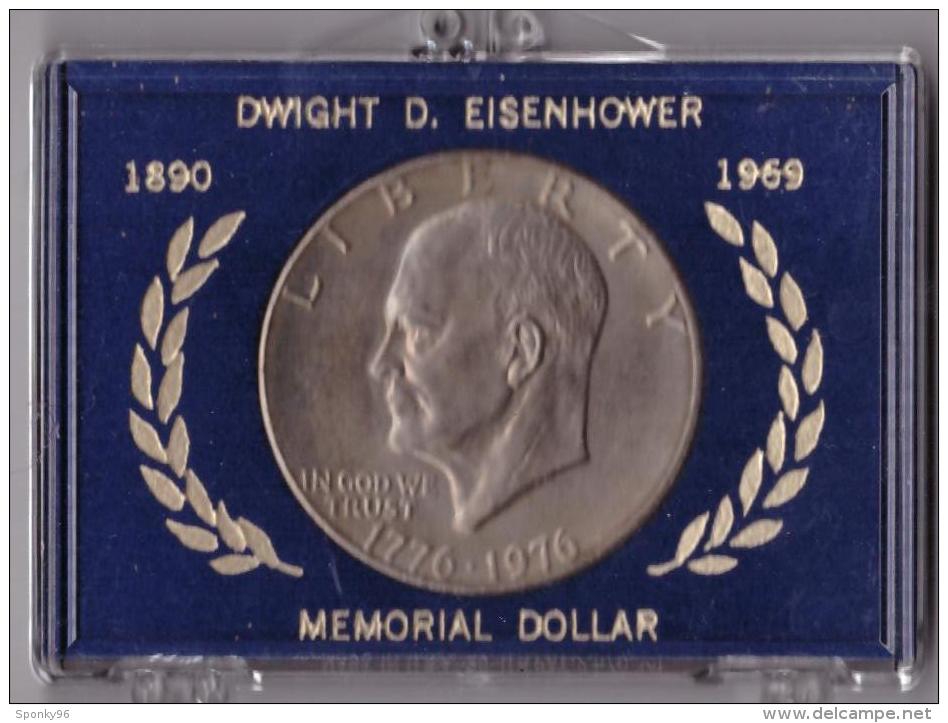 UNITED STATES OF AMERICA - ONE DOLLAR - DWIGHT D. EISENHOWER - 1890-1969 - MEMORIAL DOLLAR - LIBERTY - SILVER - ARGENTO - Altri – America