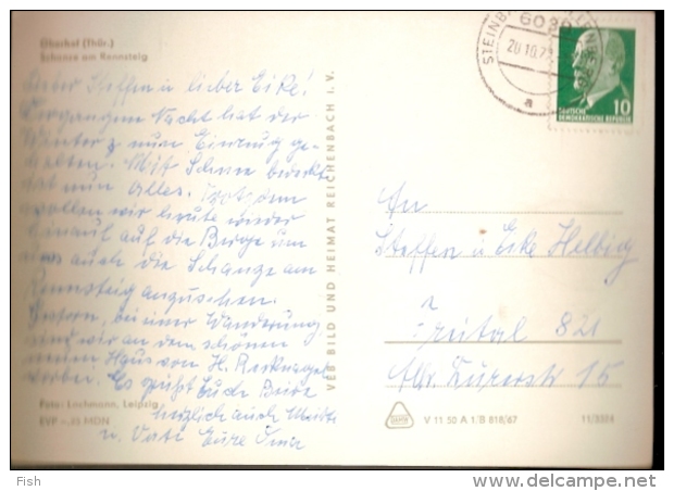 Germany & Used Postal Card, Oberhof, Schmalkalden-Meiningen 1972  (14) - Schmalkalden