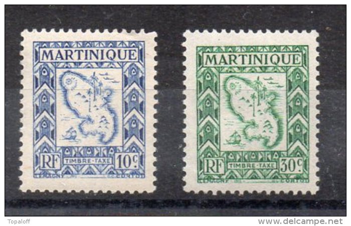 Martinique Taxe N°27 Et 28 Neufs Charniere - Timbres-taxe