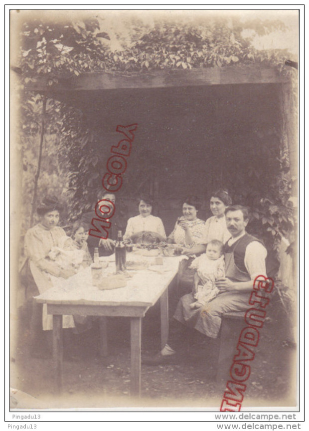 Au Plus Rapide Photo Albuminé Repas De Famille Très Beau Format - Anciennes (Av. 1900)