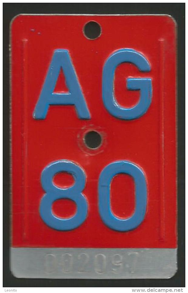 Velonummer Aargau AG 80 - Plaques D'immatriculation