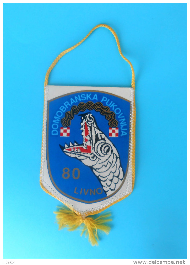 LIVNO - BOSNIAN CROATS ARMY HVO In BOSNIA WAR 1992-1995. Pennant * Bosnie Fanion Bosnien Kroatien Wimpel Croatia - Flags