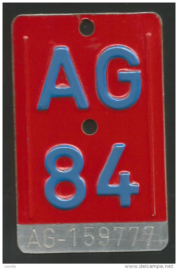 Velonummer Aargau AG 84 - Kennzeichen & Nummernschilder