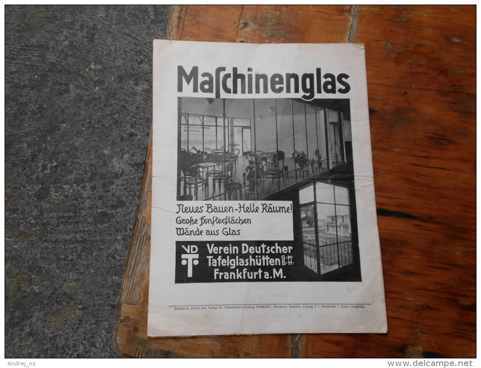 Diamant Glas Industrie Zeitung Leipzig 1930 - Tempo Libero & Collezioni