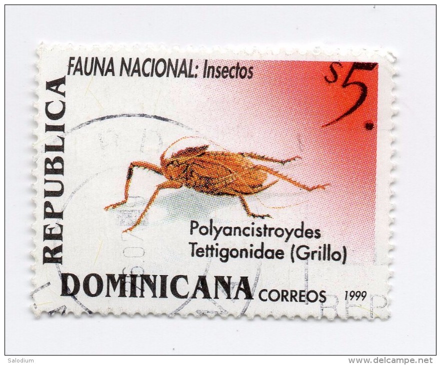 F01741 - Francobollo Stamp - Republica Dominicana - Insect Insetto Insectos Grillo - Dominica (1978-...)