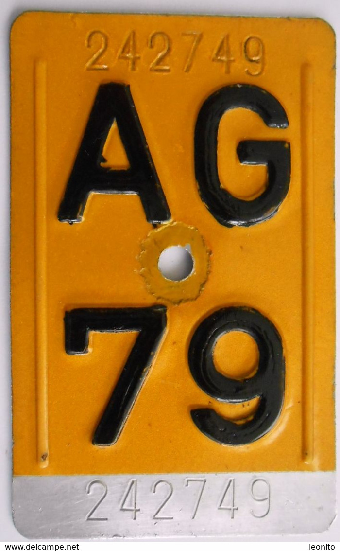 Velonummer Mofanummer Aargau AG 79 - Number Plates