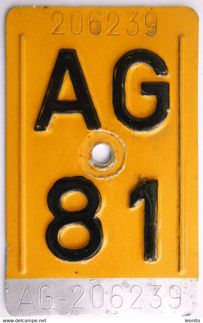 Velonummer Mofanummer Aargau AG 81 - Number Plates