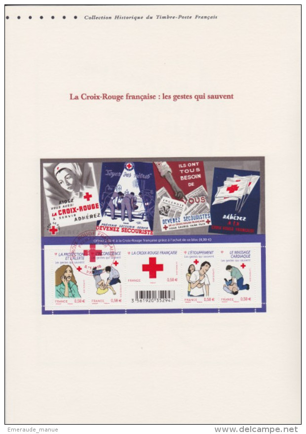 2010 - DOCUMENT PHILATELIQUE OFFICIEL 1er Jour - La Croix-Rouge - 2010-2019