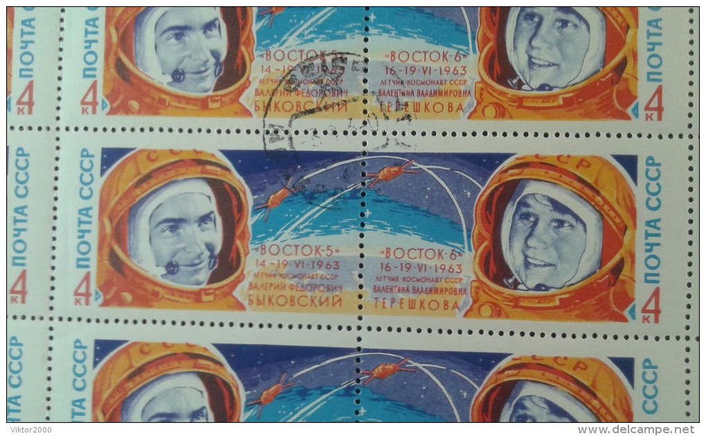 RUSSIA 1963  ()YVERT2691-2693 The Flight Of Vostok 6 Tereshkova And Bykovsky.2 Sheets - Full Sheets