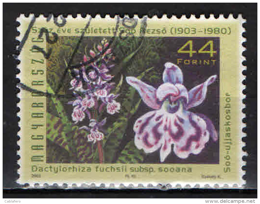 UNGHERIA - 2003 - REZSO SOO - BOTANICO - CENTENARIO DELLA NASCITA - USATO - Used Stamps