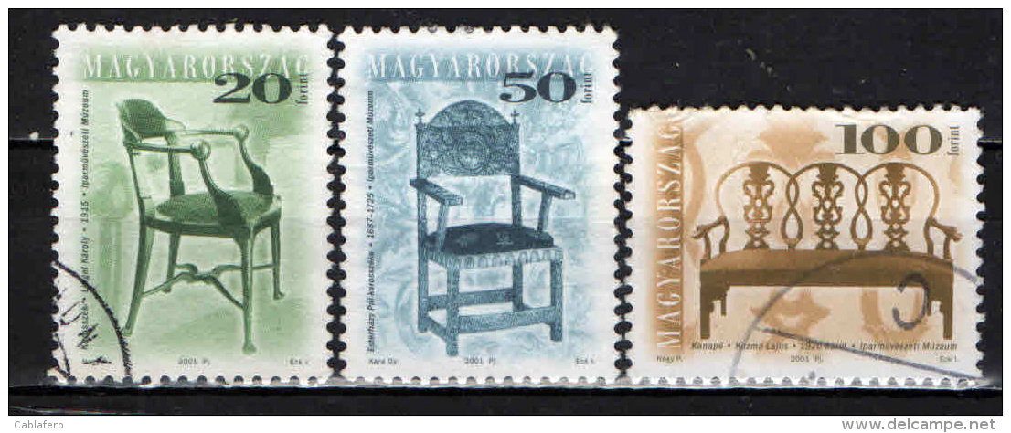 UNGHERIA - 2001 - SEDIE E POLTRONE - USATI - Used Stamps