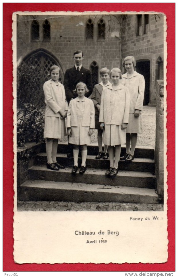 Château De Berg, Avril 1939. Les Princes Jean Et Charles, Les Princesses,Elisabeth,Marie-Adélaide, Marie-Gabrielle, Alix - Case Reali