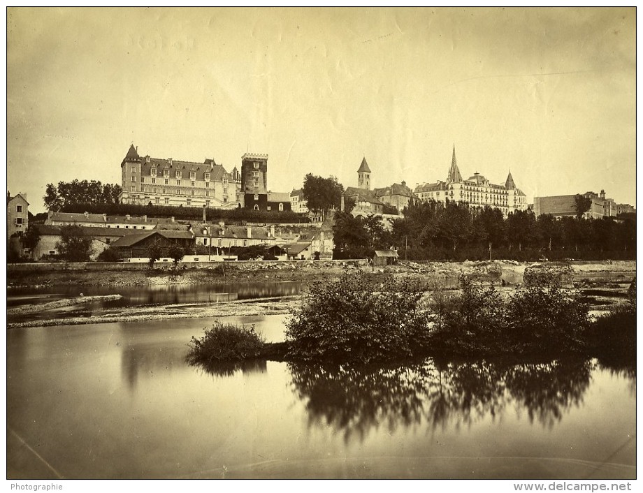 France Château De Pau Panorama Vu De Jurancon Ancienne Photo 1890 - Old (before 1900)