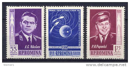 Romania 1962 Space Set Of 3 MNH - Europe