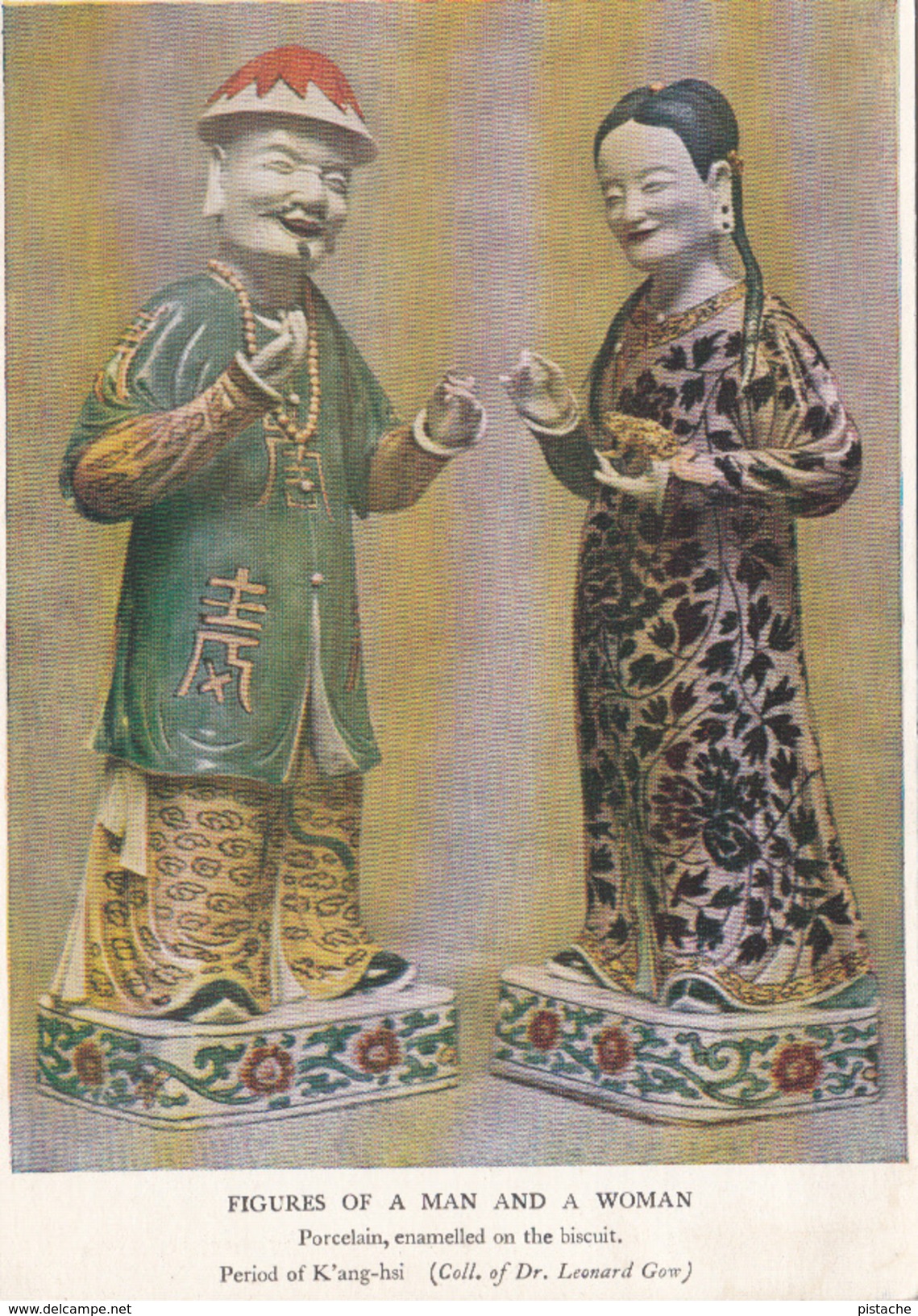 Porcelain Enamelled On The Biscuit - Man Woman - Period K'ang-hsi Kangxi- Collection Leonard Gow - 1952 - 2 Scans - Articles Of Virtu