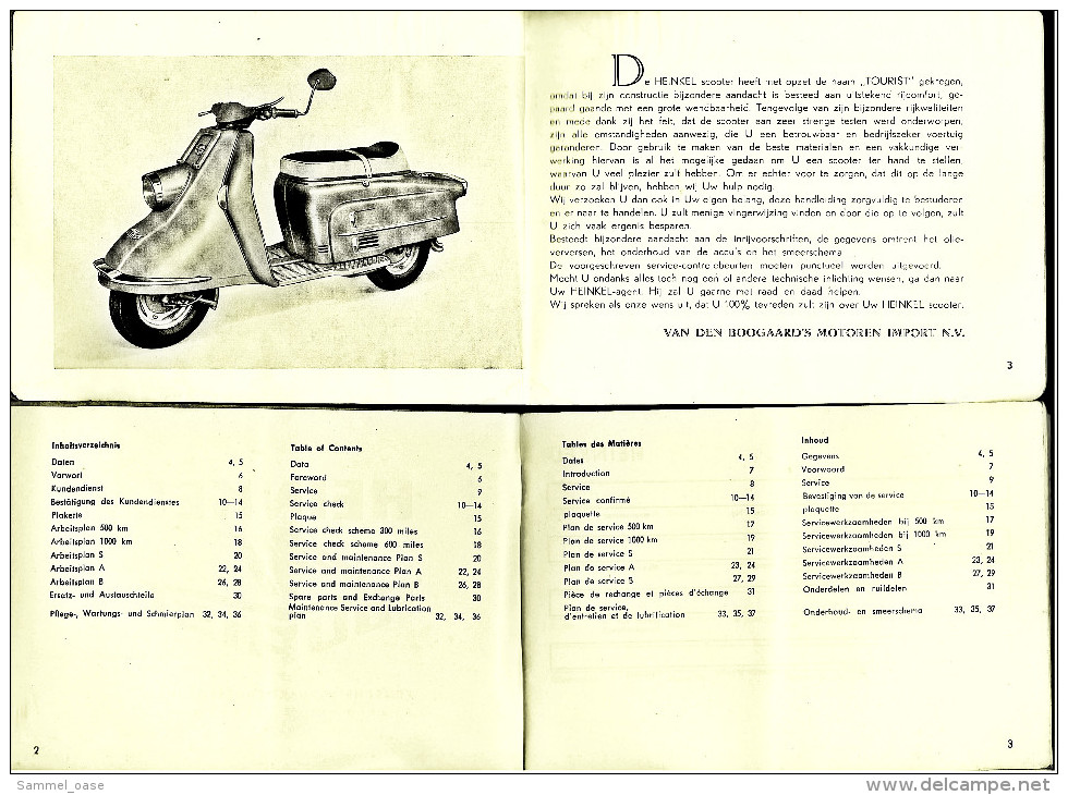 Heinkel Tourist Roller 175 Cc Type 103 A - 2  Betriebsanleitung / Handbuch / Instructieboekje - Heftausgabe Von Ca. 1960 - KFZ