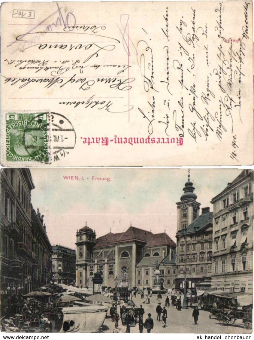 60725,Wien 1 Freiung Strassenpartie Leute 1905 - Sonstige & Ohne Zuordnung