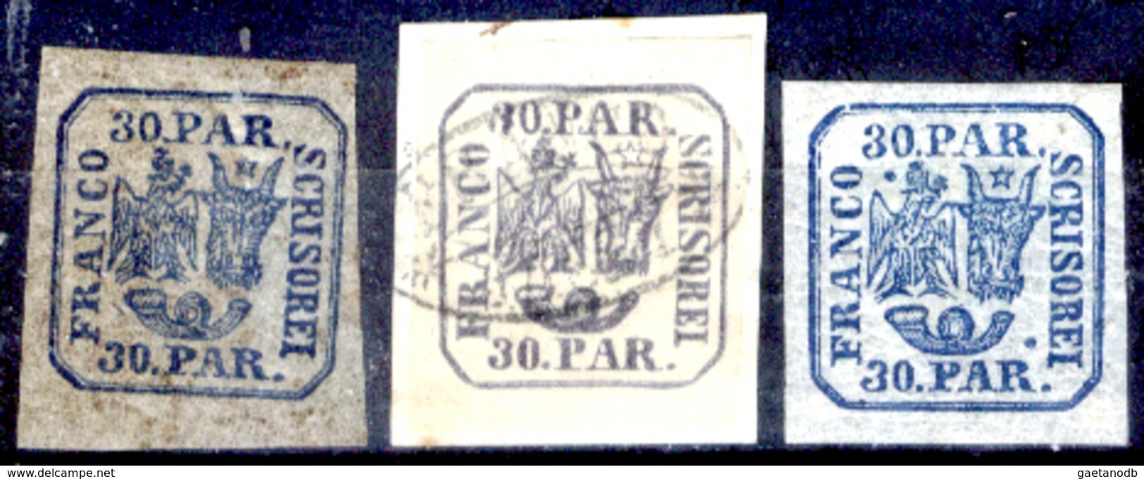 Romania-00062 - 1862: Tre Tipi Differenti Del 30 Parale. Y&T N. 10 (+/o) LH/Used - Privo Di Difetti Occulti - 1858-1880 Fürstentum Moldau