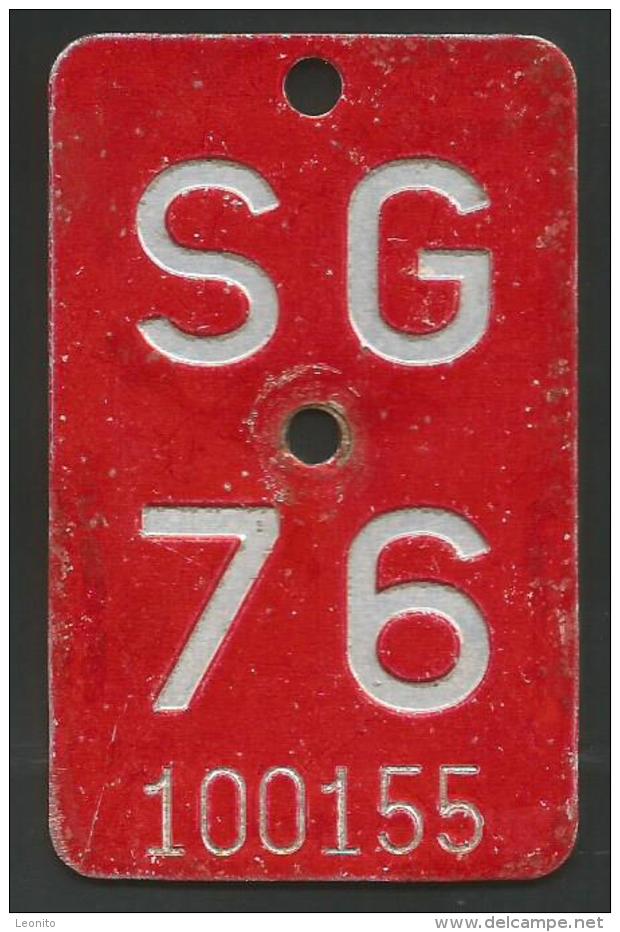Velonummer St. Gallen SG 76 - Nummerplaten