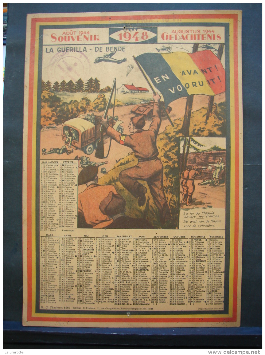 PT. 58. 1948. Août 1944 Souvenir. La Loi Du Maquis Envres Les Traitres - Grand Format : 1941-60